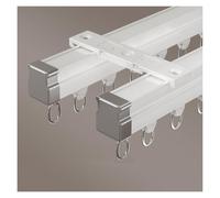 NOIRDA Binario per Tende Doppio, Binario per Tende Curvo da Soffitto con Rulli Muti, Asta Divisoria in Alluminio per Soggiorno, Privacy E Decorazione per La Casa(White-Ceiling,460cm(4 * 115cm))
