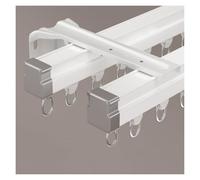 NOIRDA Binario per Tende Doppio, Binario per Tende Curvo da Soffitto con Rulli Muti, Asta Divisoria in Alluminio per Soggiorno, Privacy E Decorazione per La Casa(White-Wall,70cm/2.2ft)