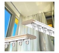 NOIRDA Kit Binario per Tende, Binario per Tende A Soffitto Ultrasottile da 6 Mm di Altezza, Connettori Angolari, per Tende Scorrevoli, Finestra, Porta della Doccia, Armadio(Champagne,140cm/4.6ft)