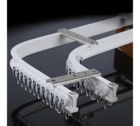 NOIRDA Sistema di Binari per Tende Flessibile, Montaggio A Soffitto O A Parete, Binario di Guida Curvo per Finestre A Bovindo Divisorie per Camper(White-Ceiling,150cm/4.9ft)