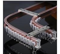 NOIRDA Sistema di Binari per Tende Flessibile, Montaggio A Soffitto O A Parete, Binario di Guida Curvo per Finestre A Bovindo Divisorie per Camper(Or Rose -Ceiling,220cm(2 * 110cm))