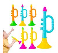 Noise Maker Trumpet Toys - Musical Educational Toys | Bright Color Instruments for Kids, Boys and Girls | Party Favors, Pretend Play Trumpet for Early Learning, Fun Cheer Games, Set of 6