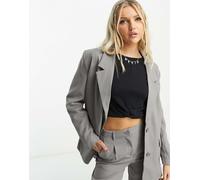 Noisy May - Blazer dad oversize sartoriale grigio in coordinato XS