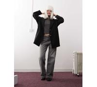 Noisy May - Blazer oversize extra largo nero-Marrone L