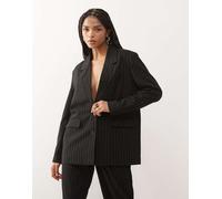 Noisy May - Blazer oversize nero gessato in coordinato M