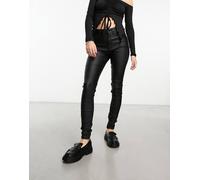 Noisy May NMCALLIE HW Skinny Coated Pants Noos Pantaloni, Nero, XS 30 Donna