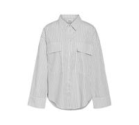 NOISY MAY Camicia a Righe con Colletto Classico, Taschino sul Petto e Bottoni
