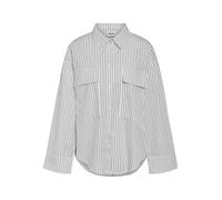 NOISY MAY Camicia da donna elegante a righe con tasche pettorali a maniche lungh