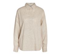 Noisy May - Camicia in misto lino color avena in coordinato-Marrone XL