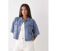 Noisy May - Nmenza S/S Reg Crop Shirt Mg004Mb Noos Blu - Abbigliamento XL Blu