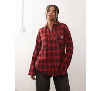 Noisy May - Camicia oversize a quadri rossa-Rosso L