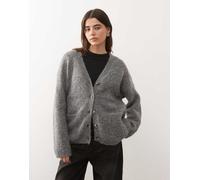 Noisy May - Cardigan oversize in maglia grigio XL