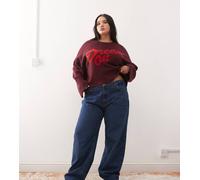 Noisy May Curve - Alexa - Jeans dritti a vita medio alta in denim blu scuro 48