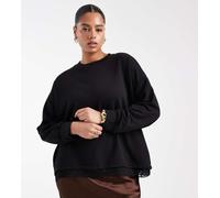 Noisy May Curve - Felpa a maniche lunghe con fondo in pizzo-Nero 50