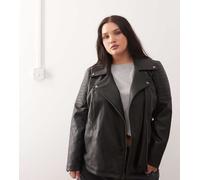 Noisy May Curve - Giacca in pelle sintetica nera-Nero 48