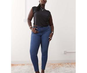 Noisy May - Curve - Jeans skinny a vita alta lavaggio blu medio 44