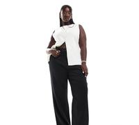 Noisy May Curve - Pantaloni sartoriali stile cargo neri gessati-Nero 46