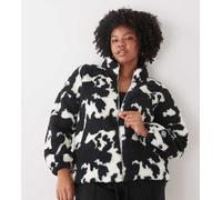 Noisy May Curve - Pile con zip e stampa pezzata monocromatica-Nero 48