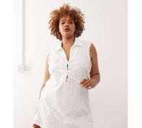 Noisy May Curve - Vestito stile polo bianco in pizzo allacciato sul davanti 52