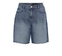 Noisy May Damen Denim Bermuda Jeansshorts con Orlo a Frange