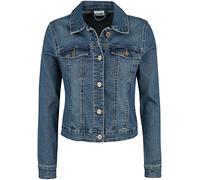 NOISY MAY NMDEBRA LS DENIM JACKET NOOS, Giacca Donna, Blu (Medium Blue Denim), 34 (Taglia Produttore: X-Small)