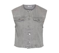 NOISY MAY Donna gilet di jeans senza maniche con bottoni e tasche sul petto.
