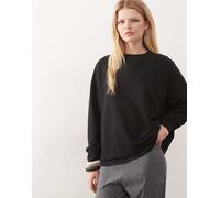 Noisy May - Felpa a maniche lunghe con fondo in pizzo-Nero S