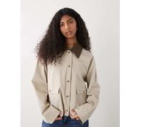 Noisy May - NMNORA CORDUROY COLLAR JACKET DD Grigio - Abbigliamento L Grigio