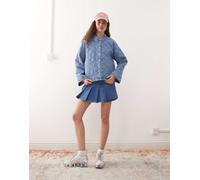 Noisy May - Giacca di jeans trapuntata a rombi blu lavaggio chiaro XS