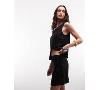 Noisy May - Gilet in misto lino nero in coordinato M