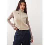 Noisy May - Gilet in pile teddy beige-Bianco XS