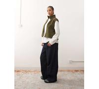 Noisy May - Gilet kaki in pile effetto teddy-Verde M