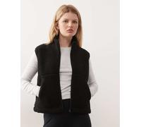 Noisy May - Gilet nero in pile effetto teddy XS