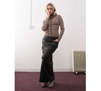Noisy May - NMKATH NW SLIT LONG SKIRT COATED BL NOOS Nero - Abbigliamento - Taglia XS XS Nero