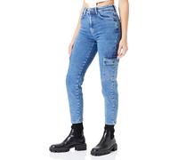 Noisy May Jeans a Vita Alta da Donna Regular Fit Pantaloni in Denim Cargo NMMONI, Colore:Blu, Taglia:25W / 32L, Lunghezza della Gamba: