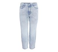 Noisy May Womens Jeans Cropped High Waist Pants Denim Bleached Pants NMMONI, Colore:Azzurro, Taglia:26W / 32L, Lunghezza della Gamba:L32