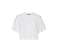 Noisy may Nmalena S/S O-Neck Semicrop Top FWD Noos T-Shirt, Bianco, S Donna