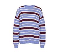 NOISY MAY Maglione a maniche lunghe con scollo a O e righe, modello NOISY MAY blu