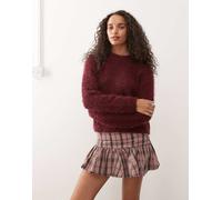 Noisy May - Maglione soffice girocollo bordeaux-Rosso 2XL