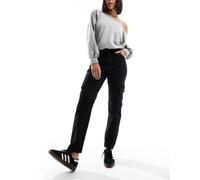 Noisy May - Moni - Jeans cargo multitasche nero slavato a vita alta W29 L30