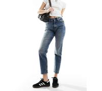 Noisy May - Moni - Jeans dritti a vita alta lavaggio blu medio-Blu navy W30 L34