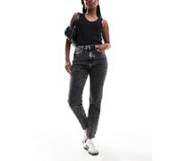 Noisy May - Moni - Jeans dritti a vita alta lavaggio grigio scuro W27 L30