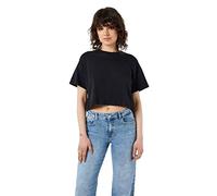 Noisy may Nmalena S/S O-Neck Semicrop Top FWD Noos T-Shirt, Nero, S Donna