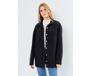 Noisy May - NMALVA LS OVERSIZE STUD SHACKET AZ387BL Nero - Abbigliamento M Nero