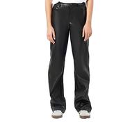 Noisy may Nmandy Yolanda Pu HW Wide Pants Noos Pantaloni in Similpelle, Nero, M Donna