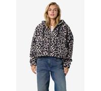 Noisy May - NMCUDDLE CROP HOOD LEO JACKET Nero - Abbigliamento XS Nero
