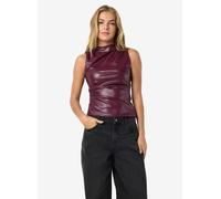 Noisy May - NMDANDY PU S/L TOP Bordeaux - Abbigliamento M Bordeaux
