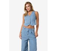 Noisy May - NMHERA SL SLIM PINSTRIPED VEST BS008MB Blu - Abbigliamento S Blu