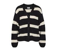 Noisy May Cardigan Nmmaysa scollatura a V maglia a coste righe crema e nero M