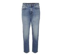 Noisy may NMMONI HW STRAGHT Ank Jeans AZ221DB Noos, Jeans Tinta Unita Donna, Dark Blue Denim,